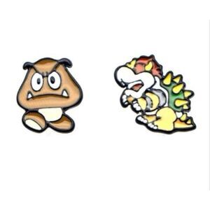 New Womens Girls Super Mario Bros Nintendo Bowser Goomba Enamel Stud Earrings